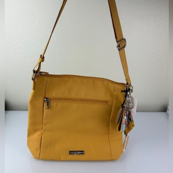 Samantha Brown To-Go Mustard Yellow Crossbody Purse w/ Keychain & Coin Purse NWT - Picture 13 of 16